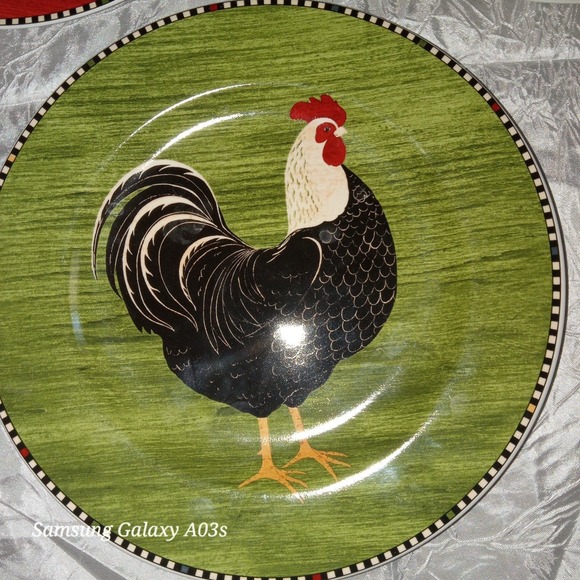 3 Sakura 1999 Country" Roosters" Display Salad‎ Plates - Picture 3 of 5